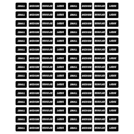 Black Size Stickers