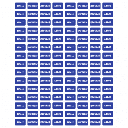 Blue Size Stickers