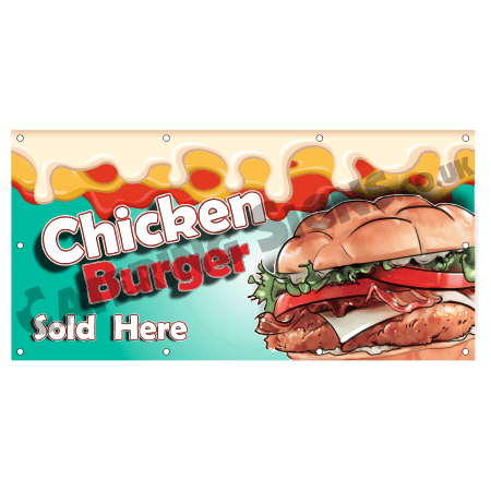 Chicken Burger Cartoon Banner