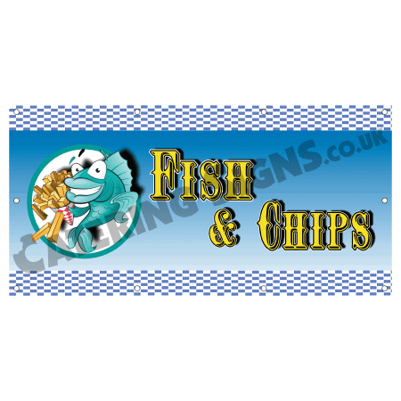 Fish & Chips Cartoon Banner