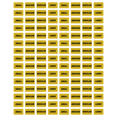 Gold Size Stickers