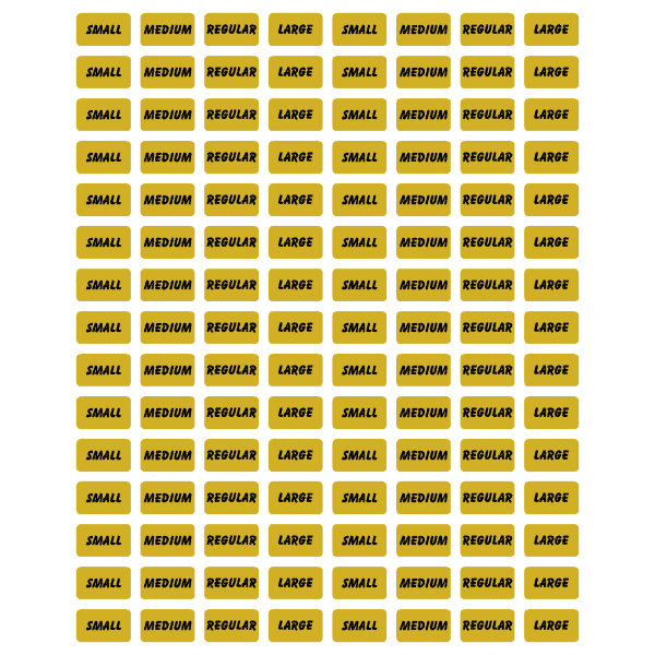 Gold Size Stickers