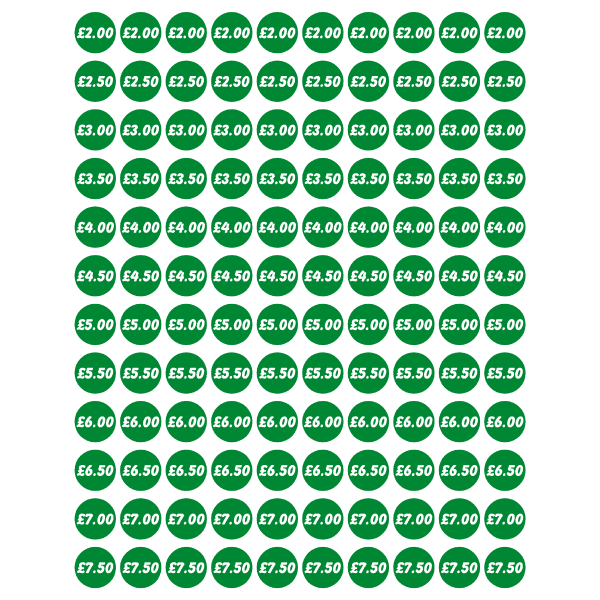 Green Price Stickers