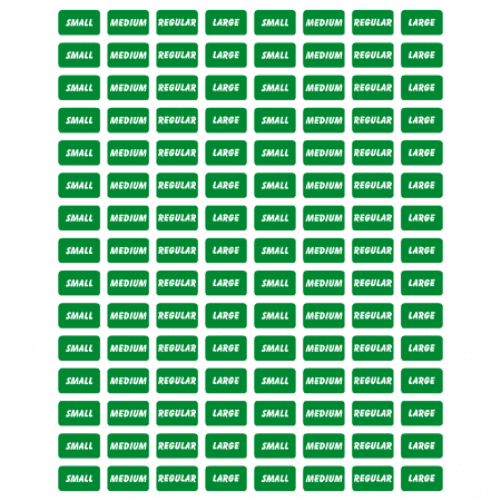 Green Size Stickers