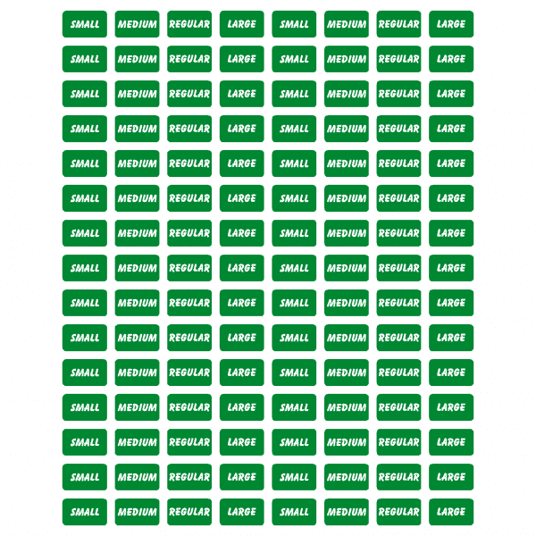 Green Size Stickers