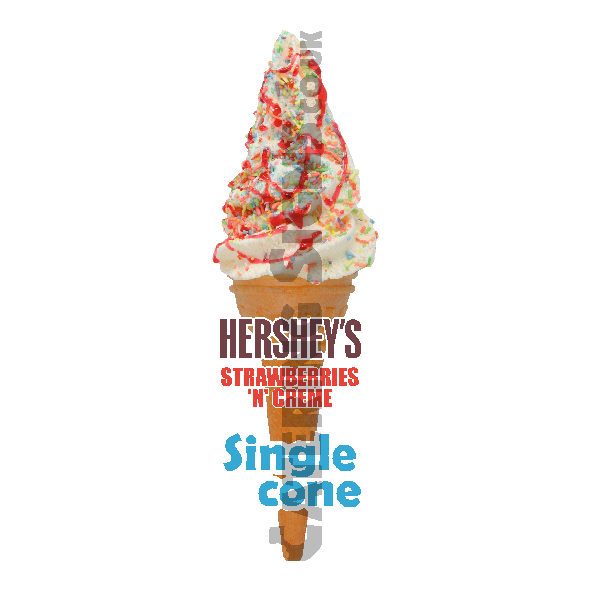 Hersheys Strawberry & Creme - Single Cone