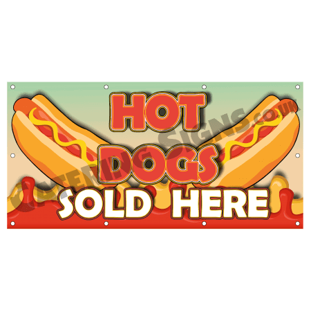 Hot Dogs Cartoon Banner