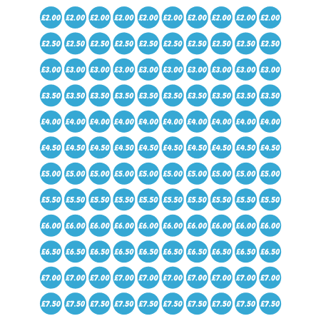 Light Blue Price Stickers