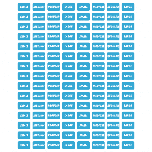 Light Blue Size Stickers