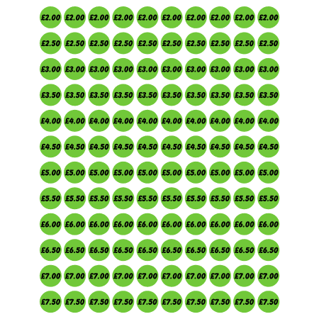 Lime Green Price Stickers