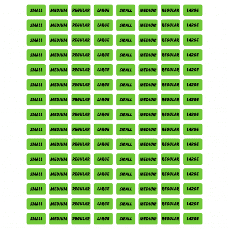 Lime Green Size Stickers