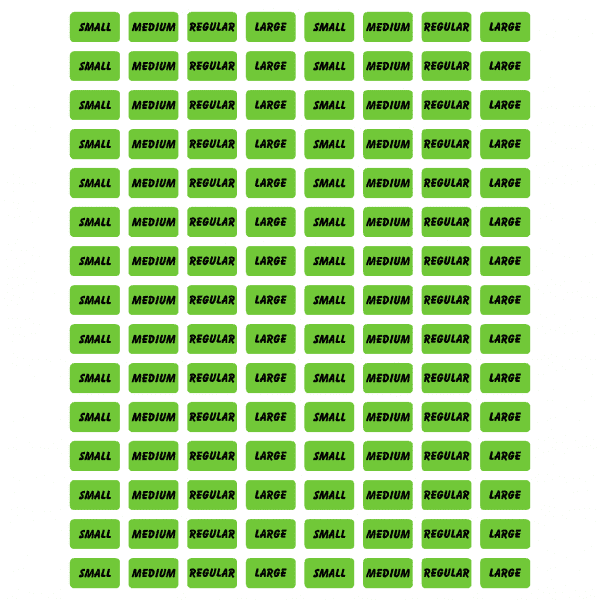 Lime Green Size Stickers