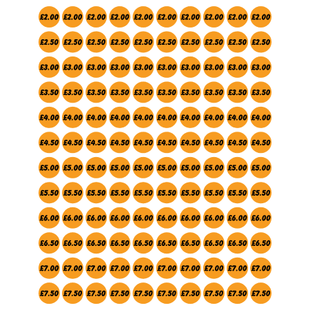 Orange Price Stickers
