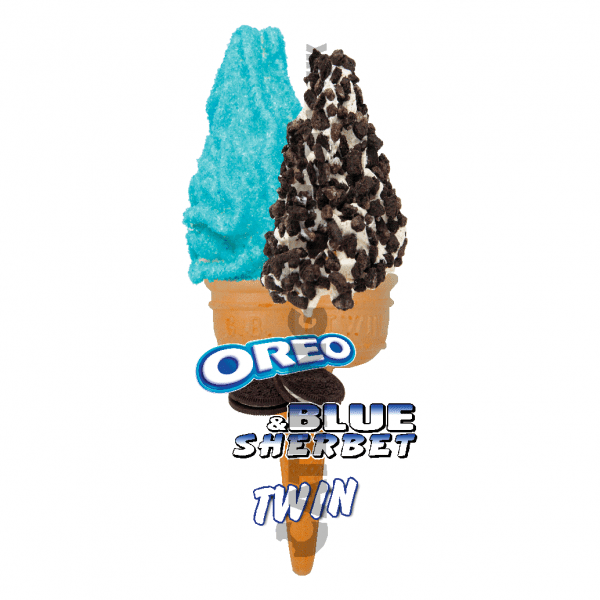 Oreo & Blue Sherbet - Twin Cone
