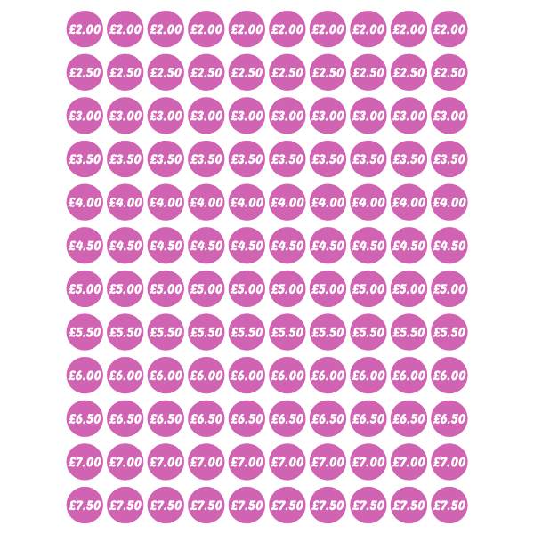 Pink Price Stickers