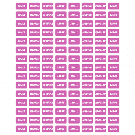 Pink Size Stickers