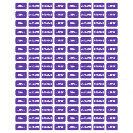 Purple Size Stickers