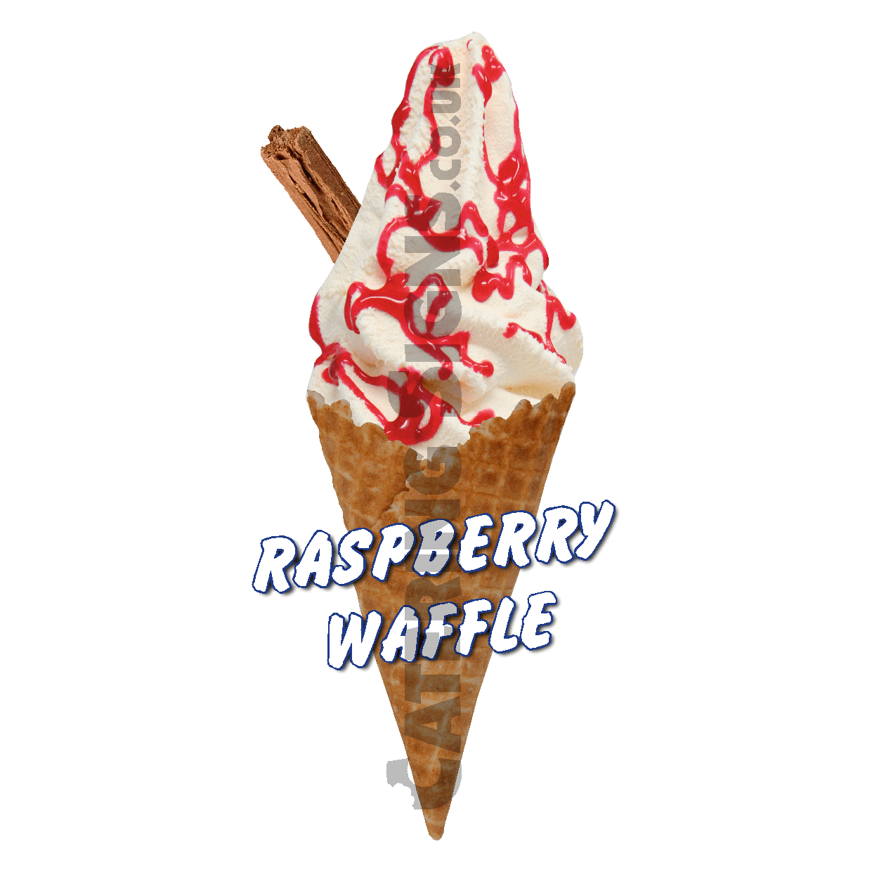 Twin & Waffle decals Raspberry Whippy Ice Cream Cone Sticker Set of 3 Single 