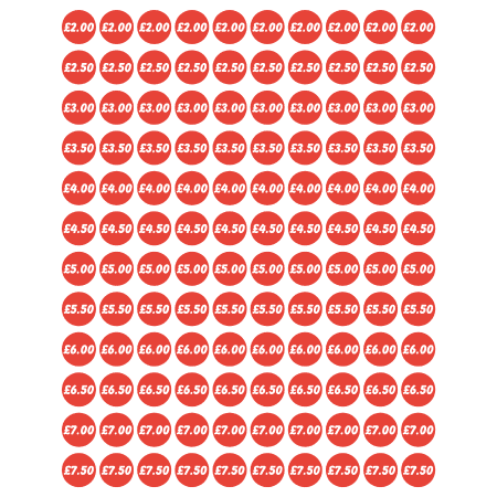 Red Price Stickers