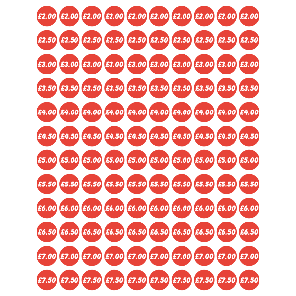 Red Price Stickers