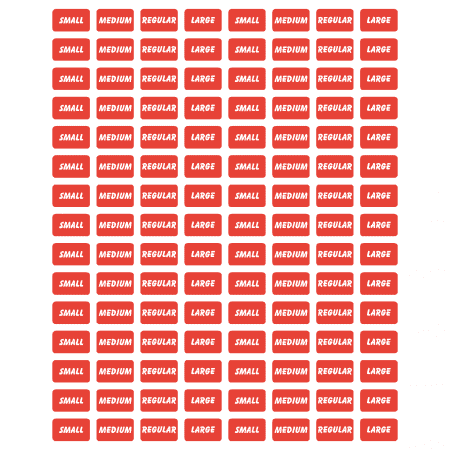 Red Size Stickers