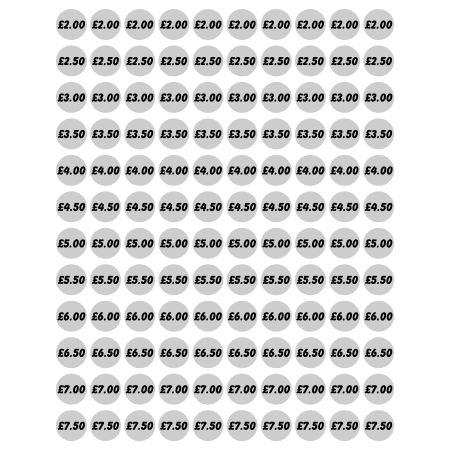 Silver Grey Price Stickers