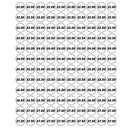 White Price Stickers