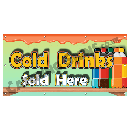 Cold Drinks Cartoon Banner